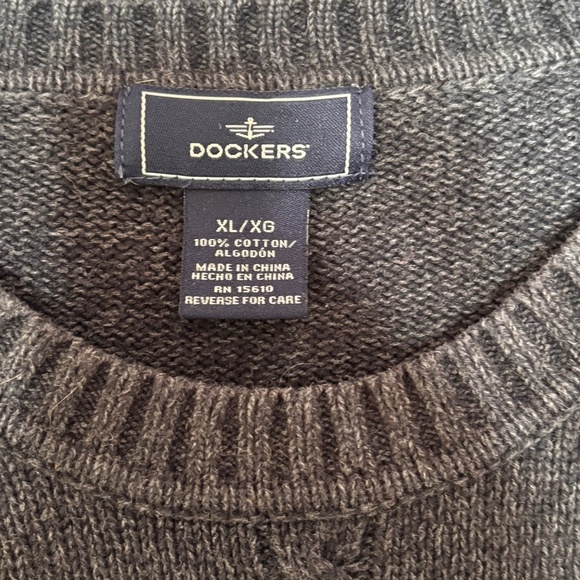 Dockers' 100% Cotton men's crew neck dark grey sweater size XL - Picture 9 of 13